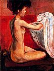 Edvard Munch Canvas Paintings - Paris Nude